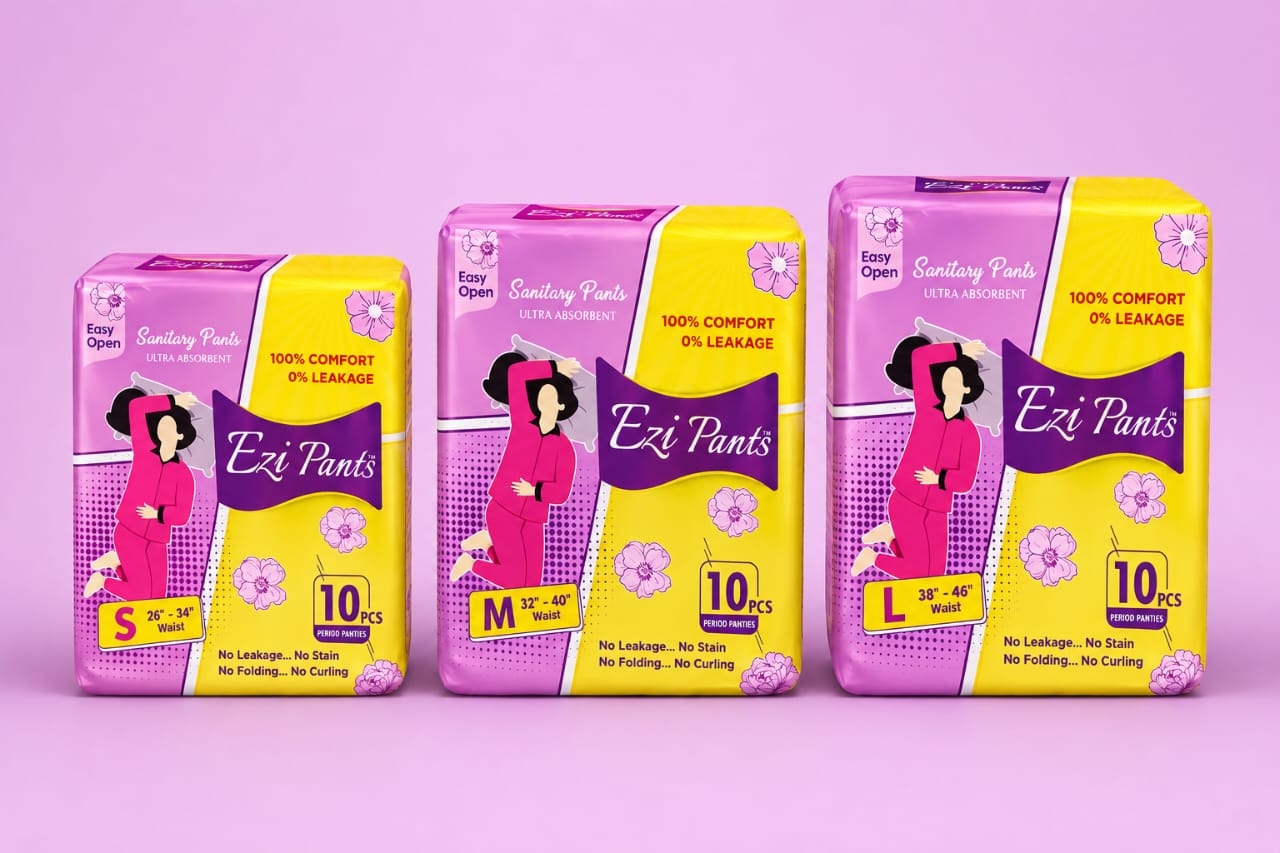 Ezi Pants Pack of 10 Period Panty For Women - Ultra Abrosbent Sanitary Pants