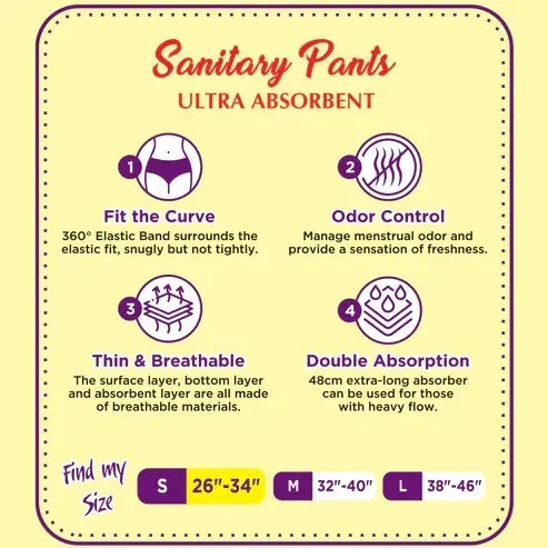 Ezi Pants Pack of 10 Period Panty For Women - Ultra Abrosbent Sanitary Pants