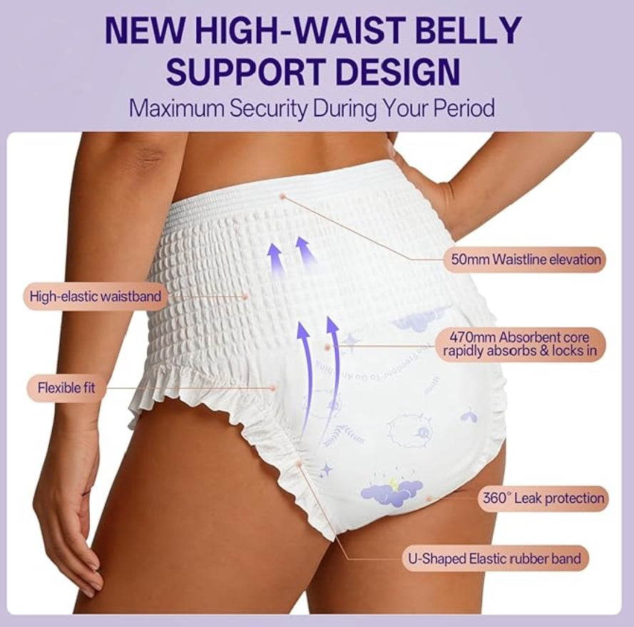Ezi Pants Pack of 10 Period Panty For Women - Ultra Abrosbent Sanitary Pants
