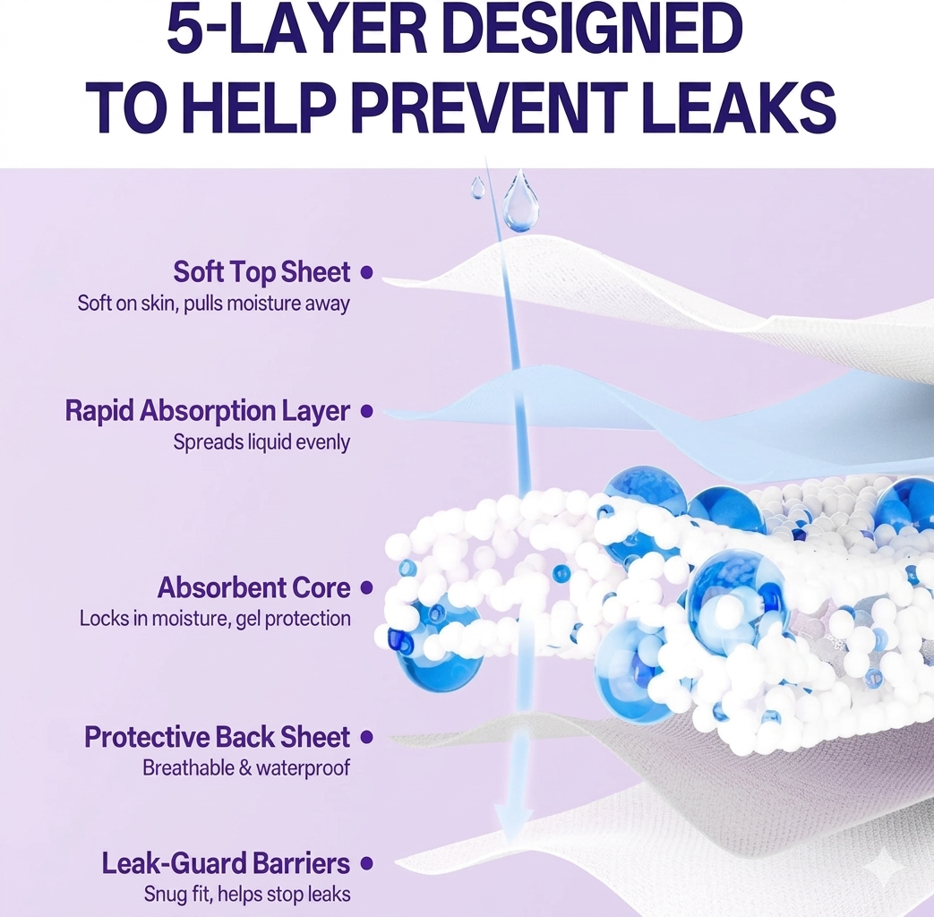 Ezi Pants Pack of 10 Period Panty For Women - Ultra Abrosbent Sanitary Pants